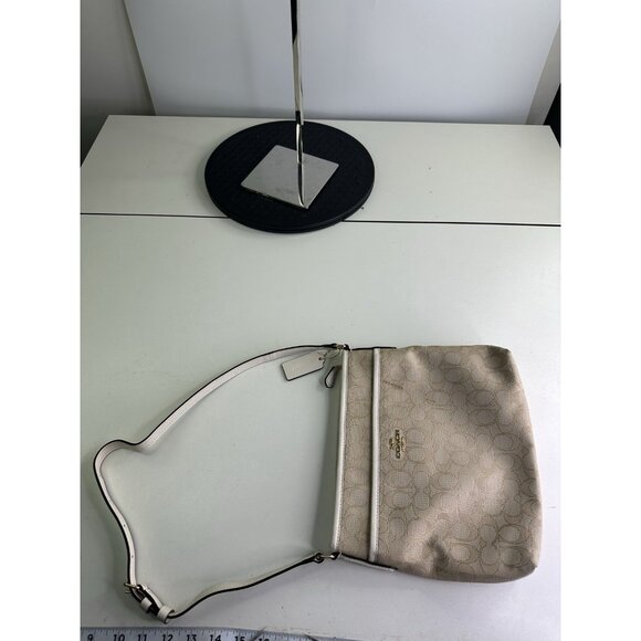 ALTERED - Coach No. L1979-F29960  Cream Beige Signature Crossbody - Picture 6 of 8